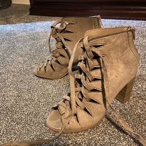 Grey strap heels! Size 7